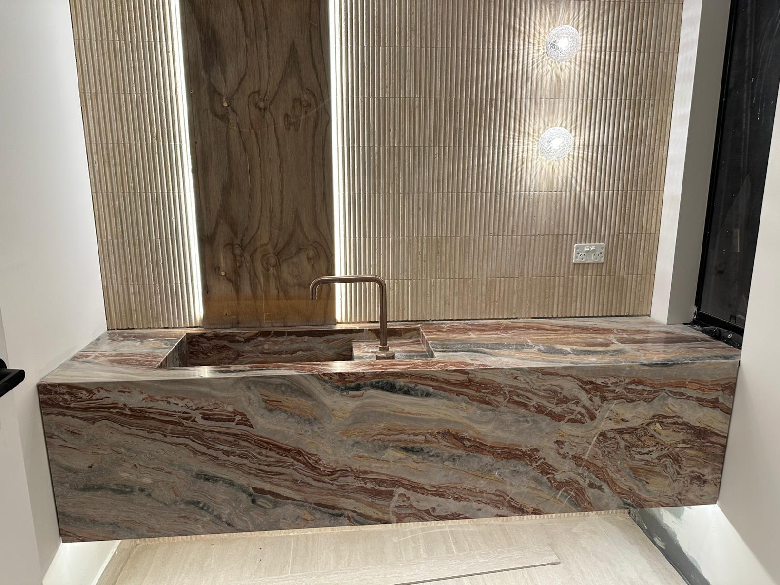 Marble bathroom vanity