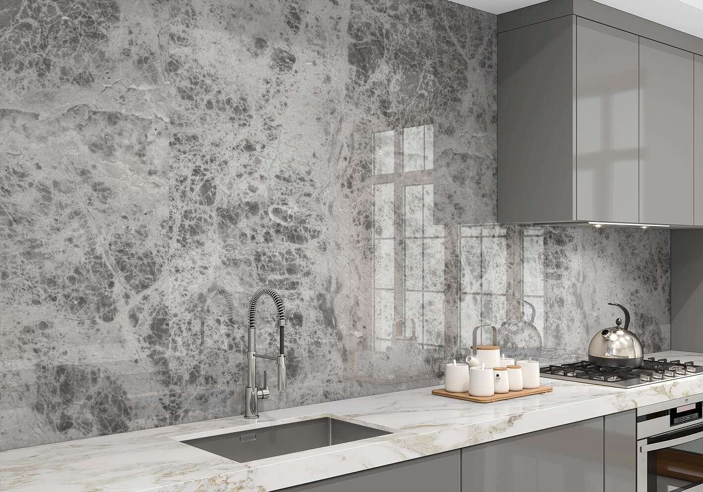 Kitchen splashback stone