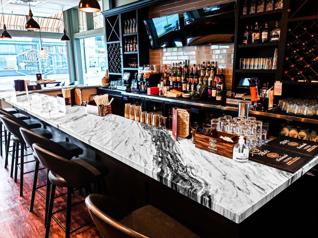Restaurant bar stone counter
