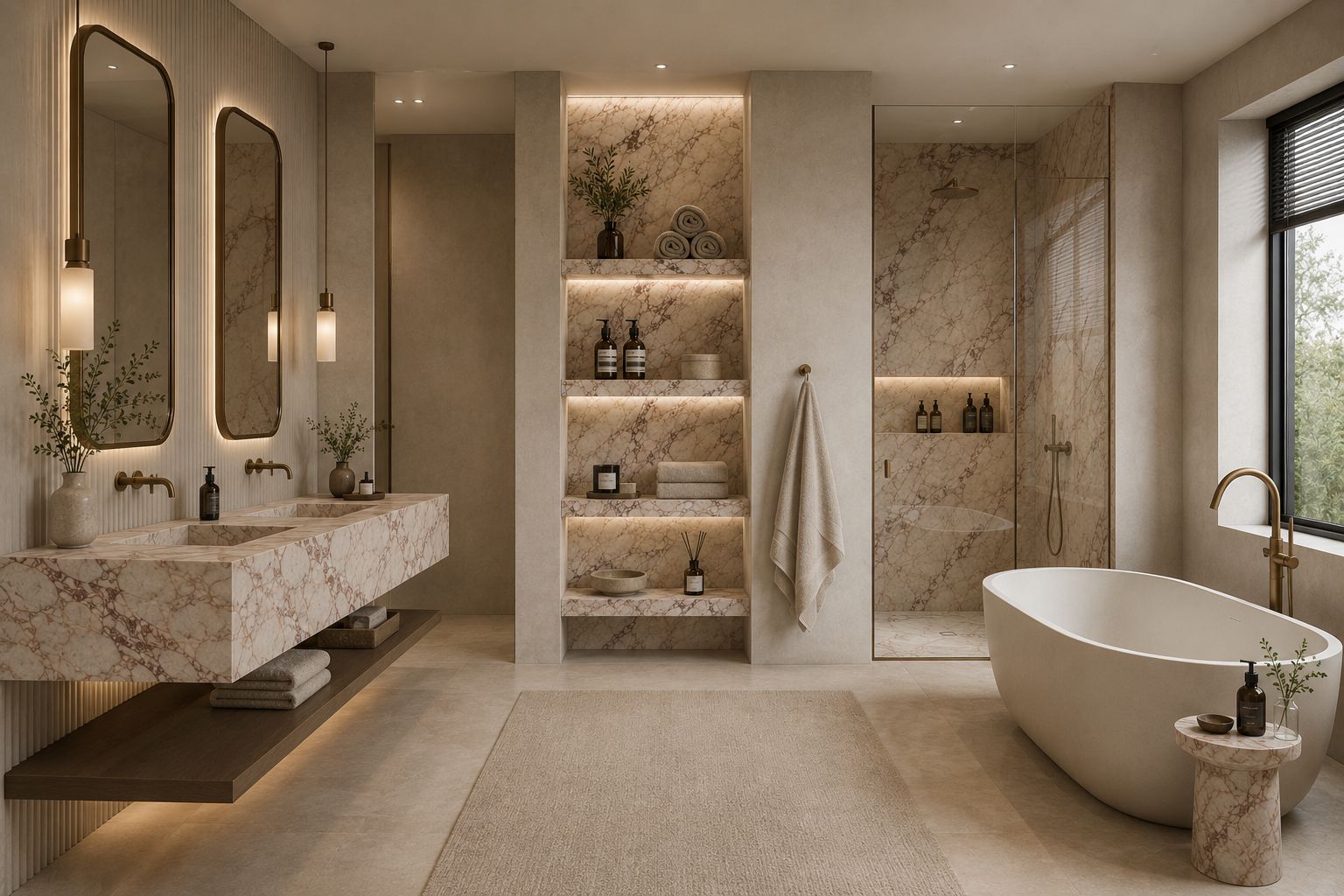 Stone bath hob surround