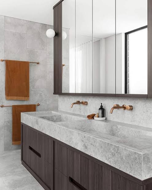 Marble bathroom vanity
